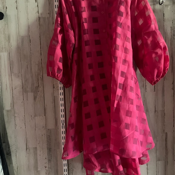 Pink Geometric Patterned Dress - Picture 2 of 13